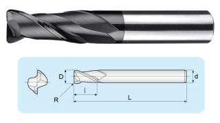 RGA 2 flutes Micro Grain Corner Radius End Mills