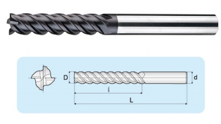 LGFA 4-flutes Micro Grain Long Flute End Mills
