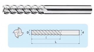 LGF 4-flutes Micro Grain Long Flute End Mills