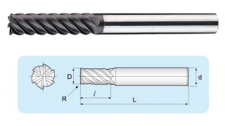 LVGA 6-flutes Micro Grain Long High Hardness End Mills