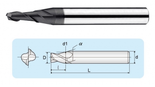 TGA 2-flutes Micro Grain Taper End Mills TGA 2-flutes Micro Grain Taper End Mills